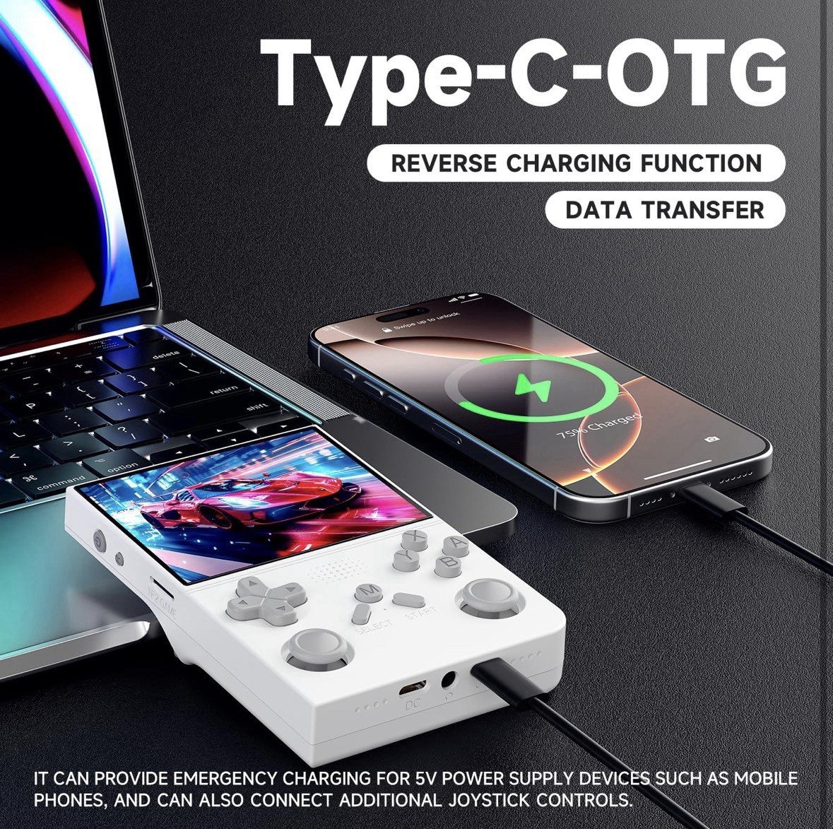 R40 Retro Handheld Game Console 3.5″ IPS Display 128G Dual Power Options W/games