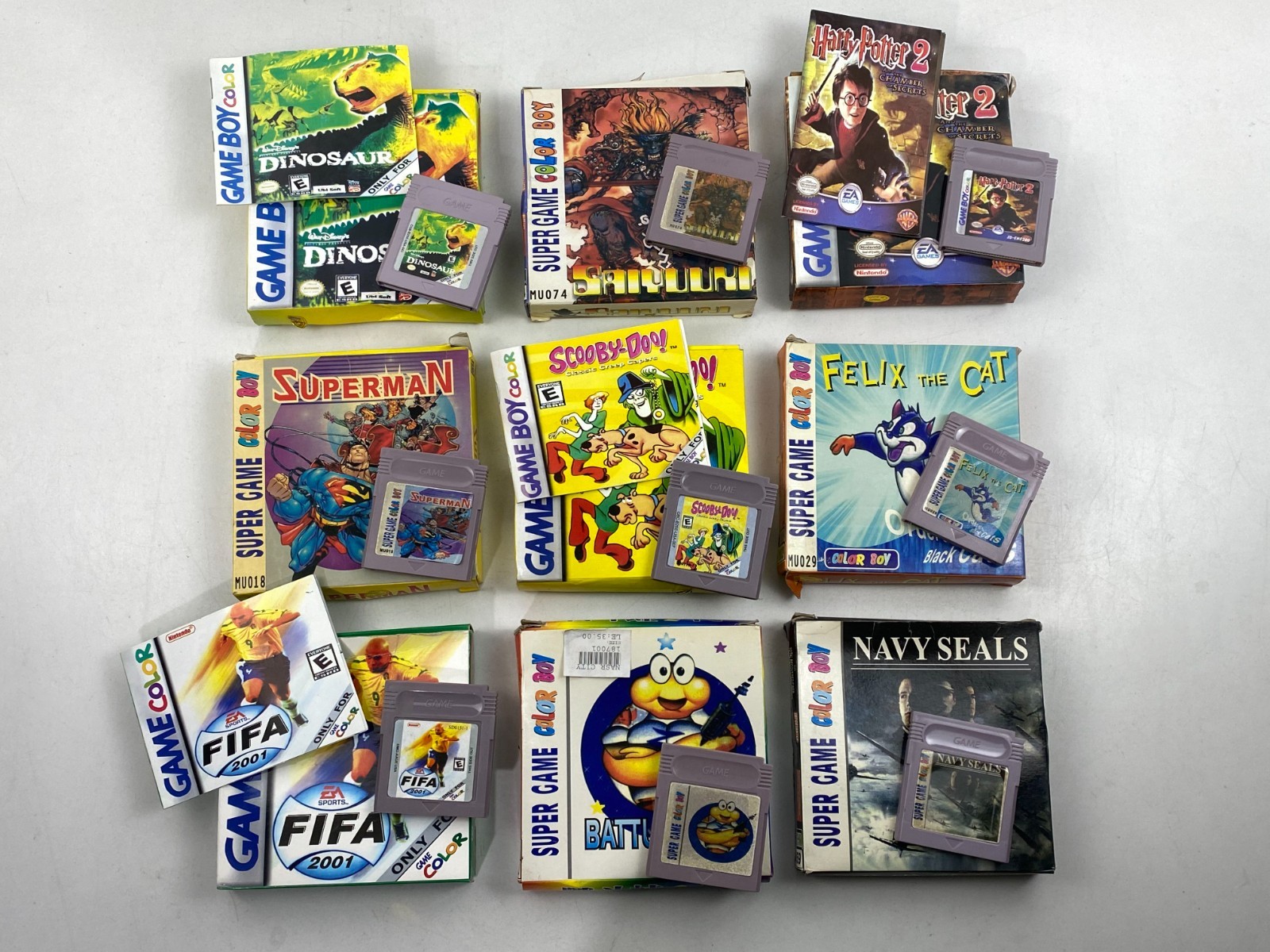 Nintendo Super Game Boy Color FELIX THE CAT Superman Harry PotterCartridge China