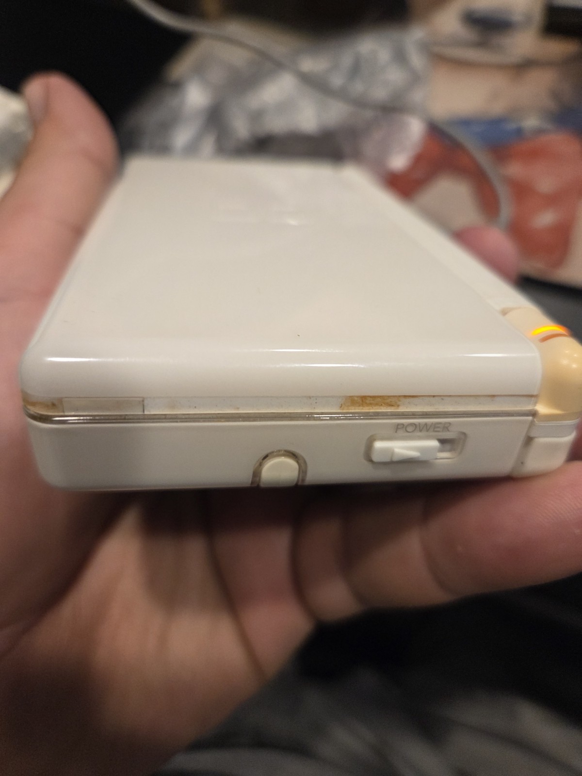 Nintendo DS Lite USG-001 JPN White Handheld Console Stylus & Cable EUC