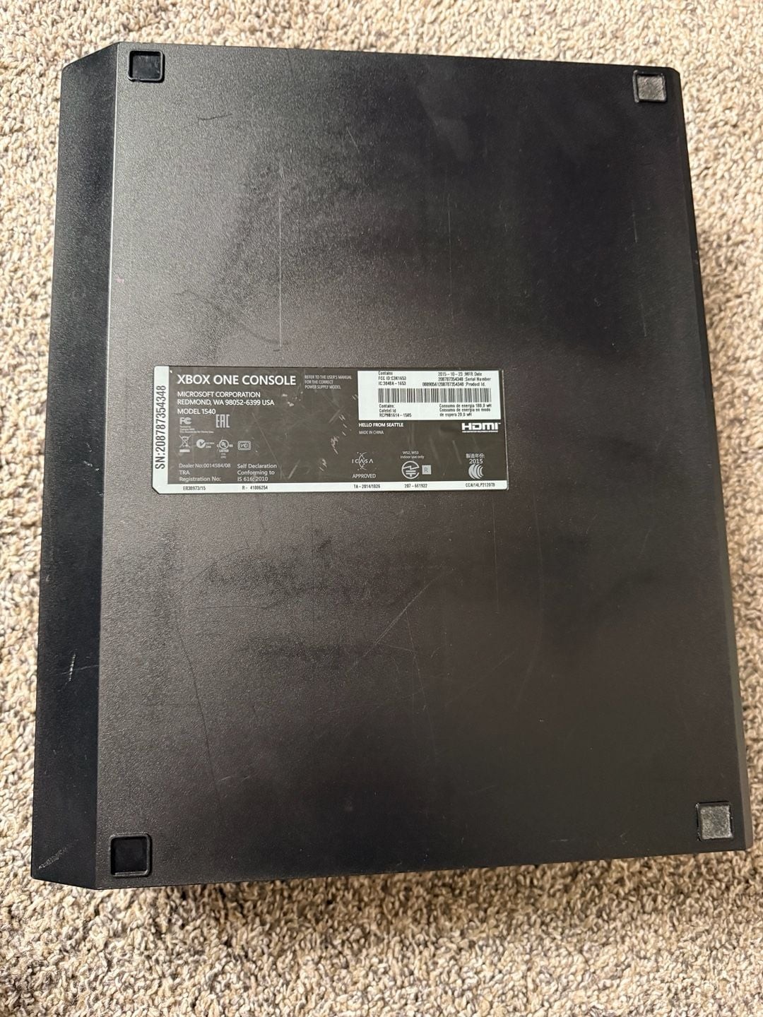 Microsoft Xbox One Original Console Model 1540