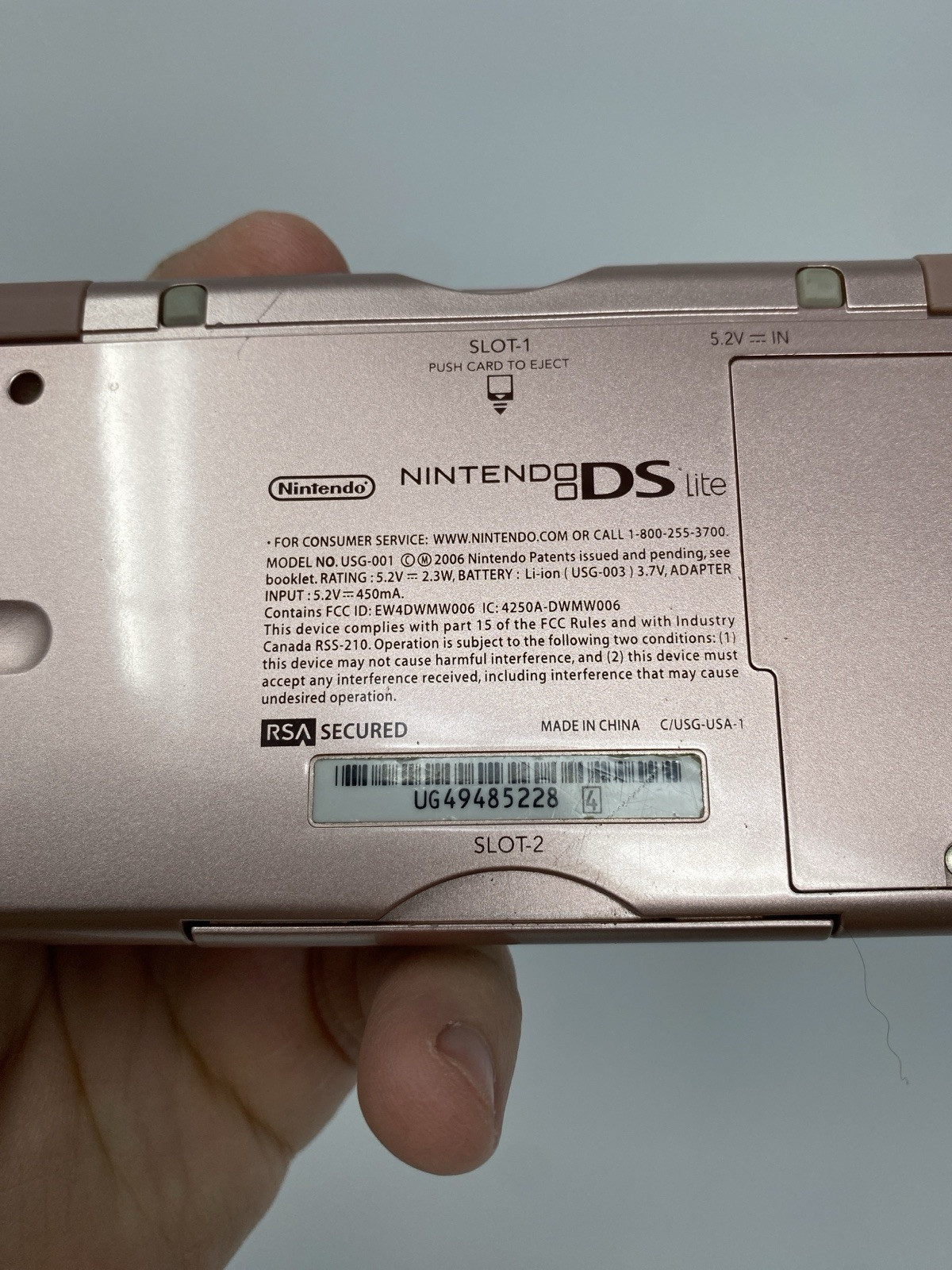 Nintendo DS Lite Pink Handheld USG-001 W/Charger *Tested* Ships Fast