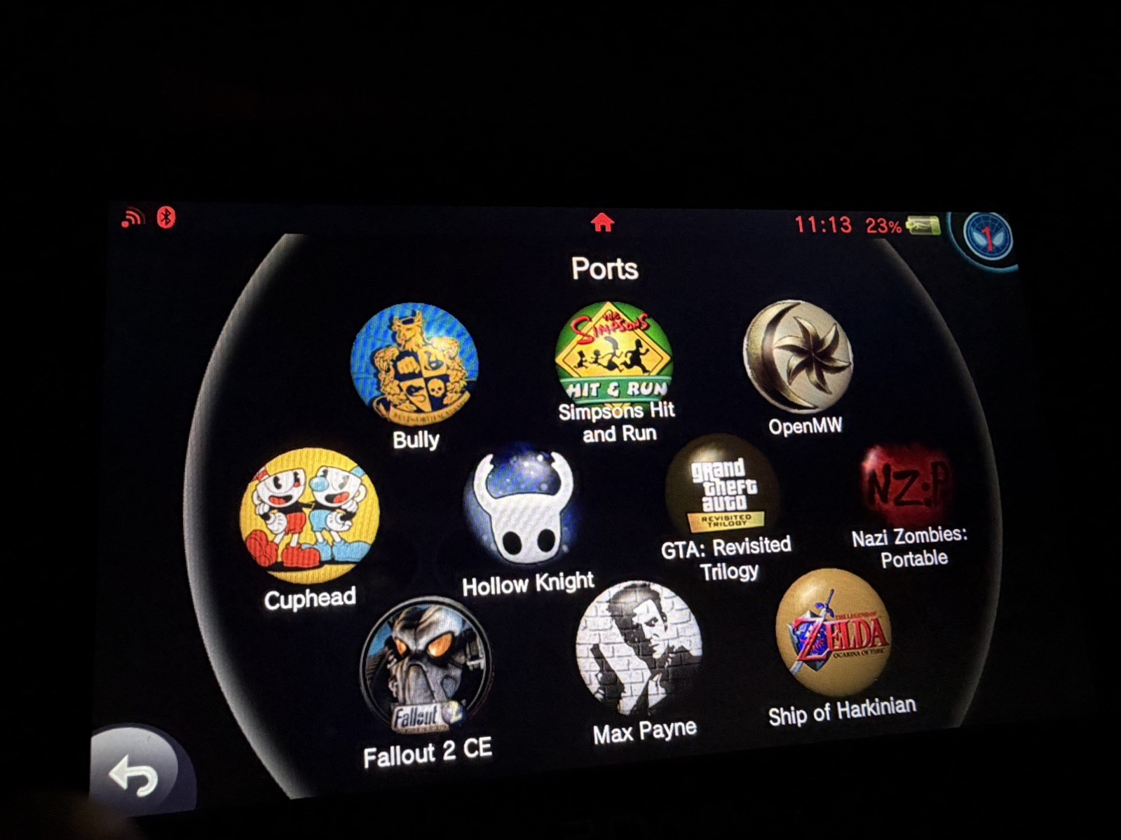 PlayStation vita model 2000 All Black mod OPTIMIZED + CHARGER bundle