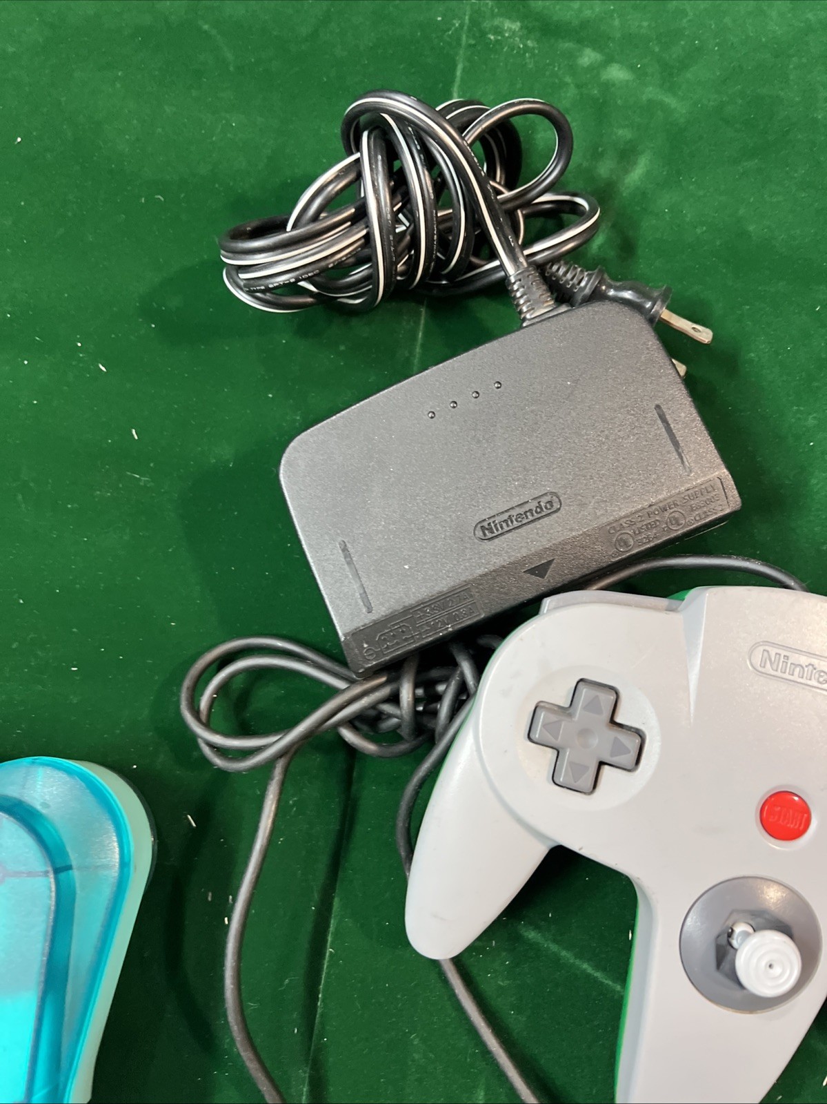 Nintendo 64 Clear Blue Ice Blue Console Controller Power Adapter