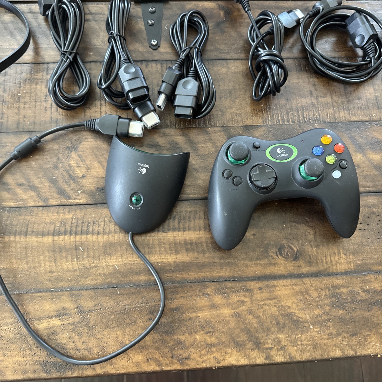 Lot Of 2 Xbox Consoles Original Black And Red 2 Logitech wireless controllers