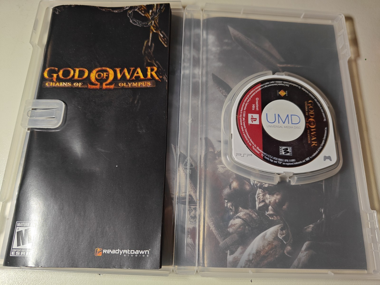 Sony PSP 3001 God of War Red & Black *NO Battery Or Charger*+ Game. Tested Works