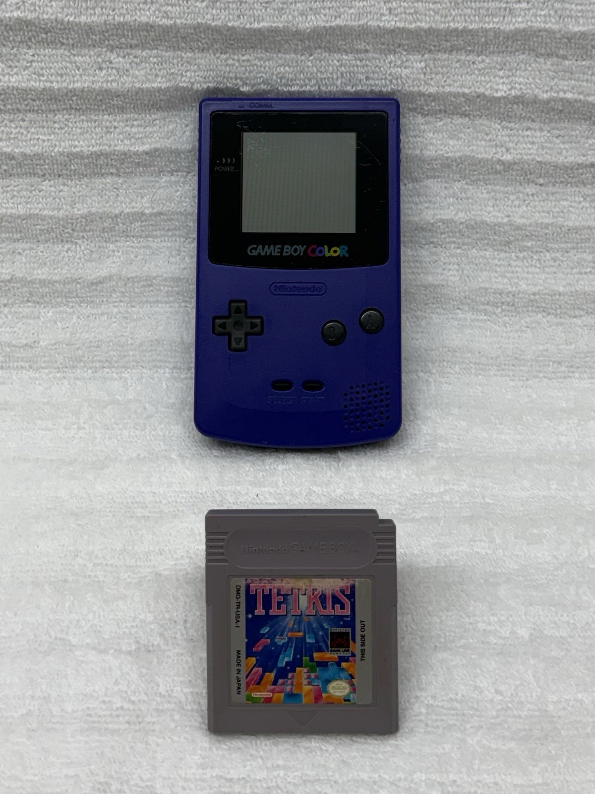 VINTAGE NINTENDO GAME BOY COLOR 1998 GRAPE PURPLE w/ TETRIS