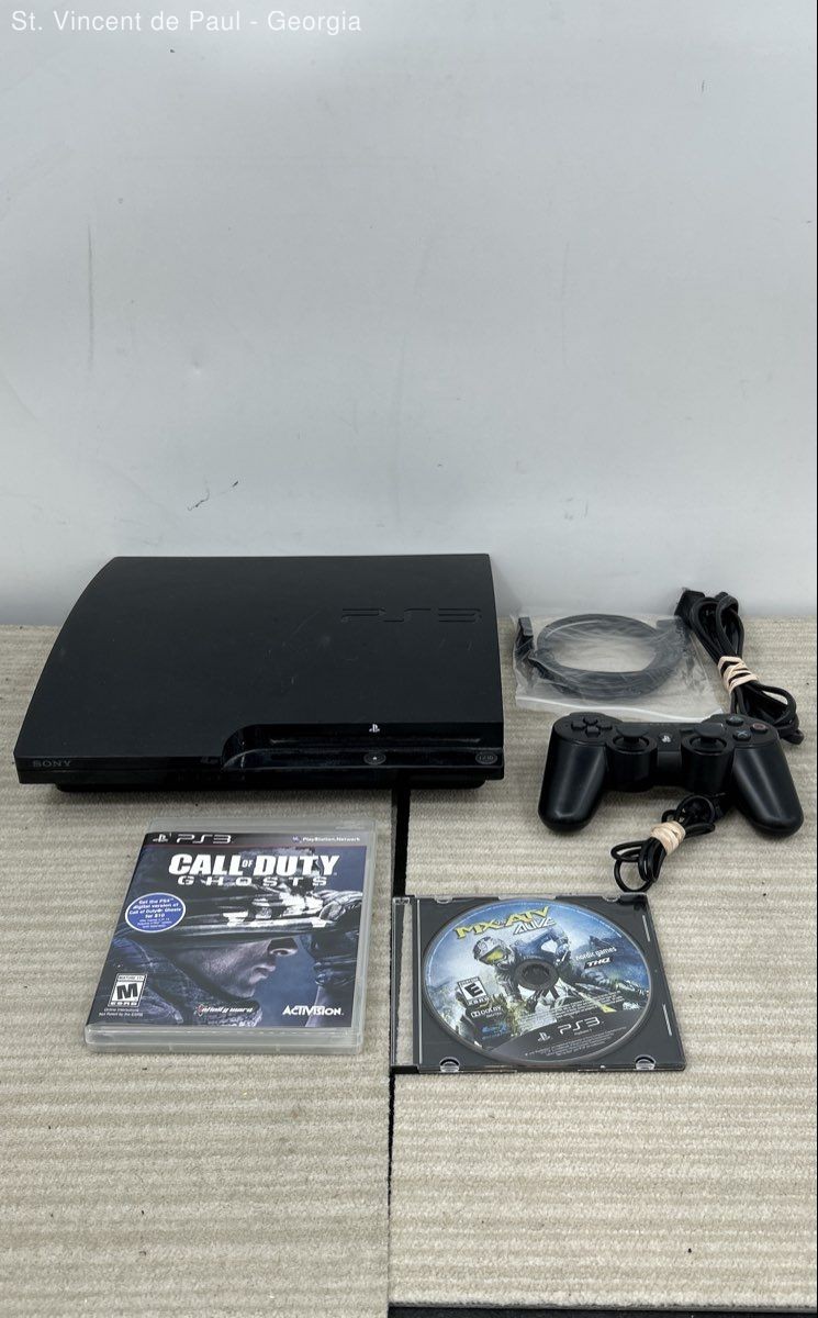 Sony PlayStation 3 PS3 Slim 160GB Home Console Black (CECH-2501A) Tested Working