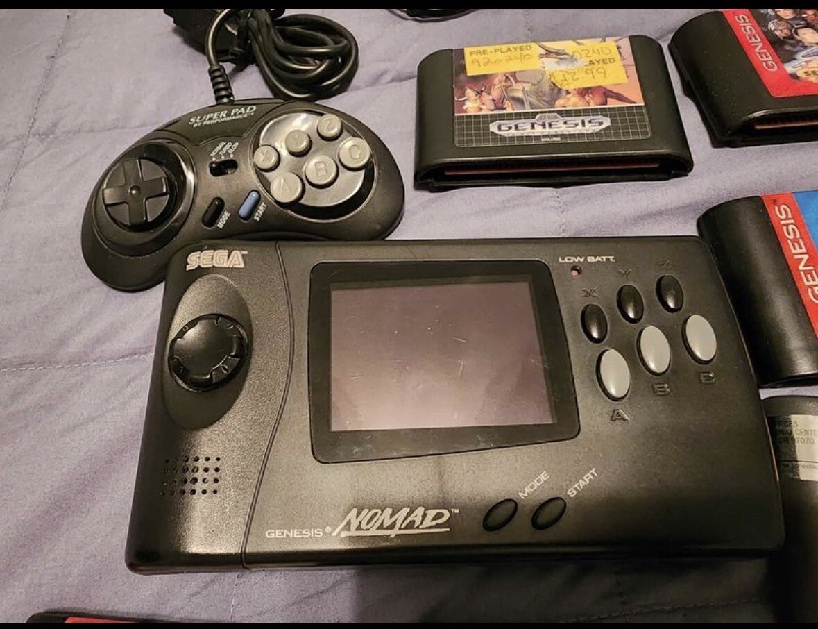 CLEAN! Sega Genesis Nomad With Battery Pack, 12 Games, Accessories, +!