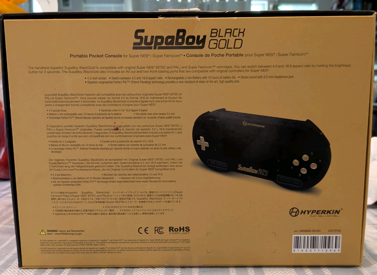 Hyperkin SupaBoy Portable Pocket BlackGold Console Discontinued Color