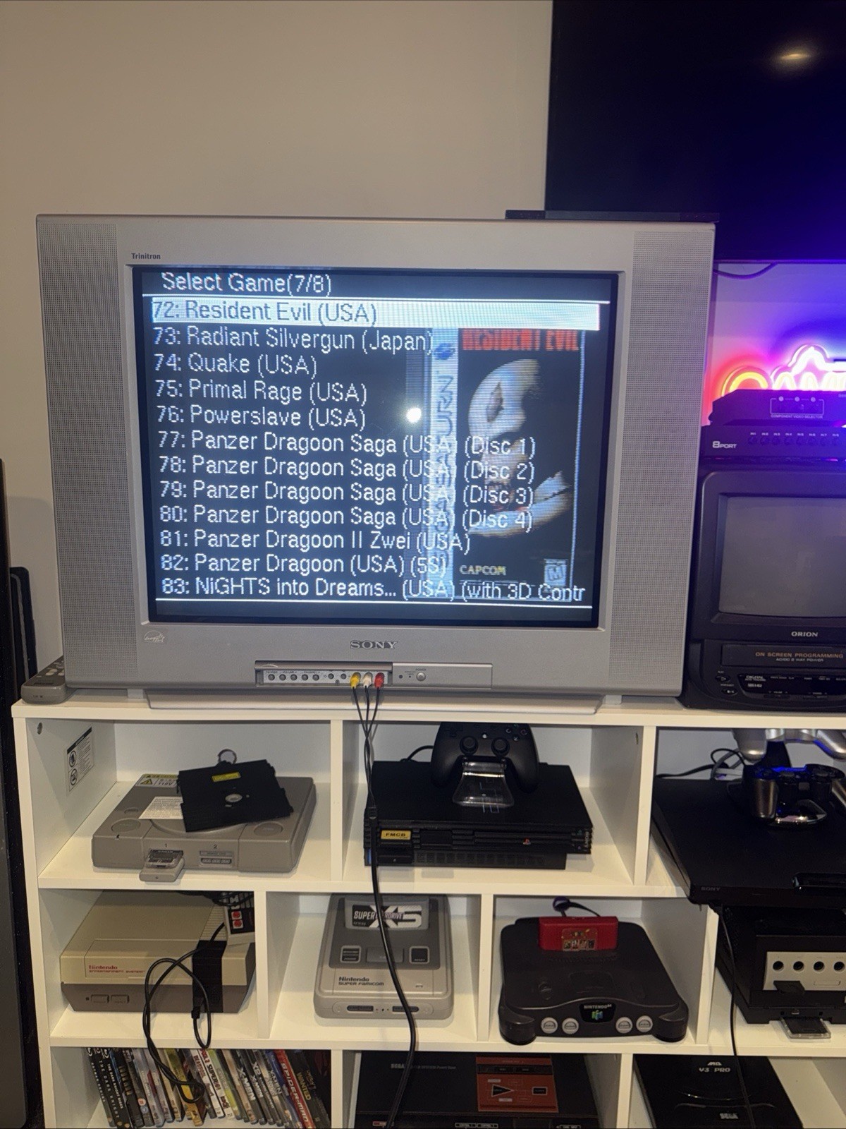 Sega Saturn – With Saroo + 128 Gb Sd Card, Controller, And Wires