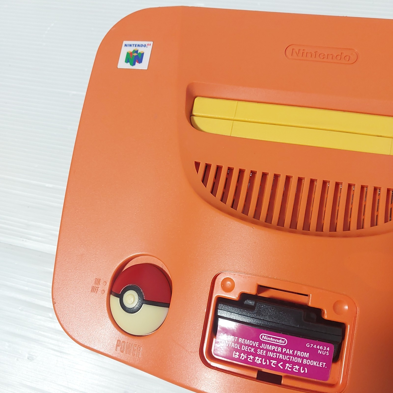 Nintendo64 N64 Pikachu Console Orange yellow Edition Region Free Import Japan