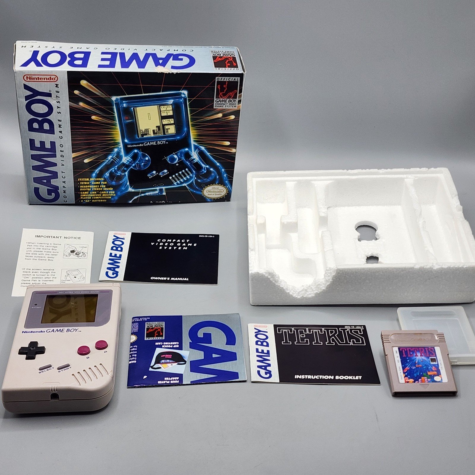 Nintendo Game Boy Handheld System 1989 DMG-01 In Box w/ Manuals & Tetris – CLEAN