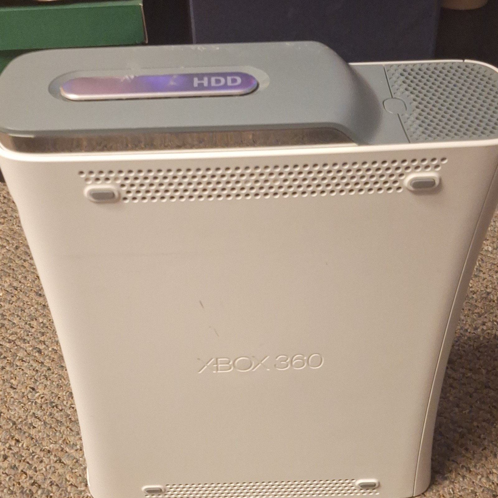 Microsoft Xbox 360 Console White Gray Detachable Hard Drive Ethernet AV Platform
