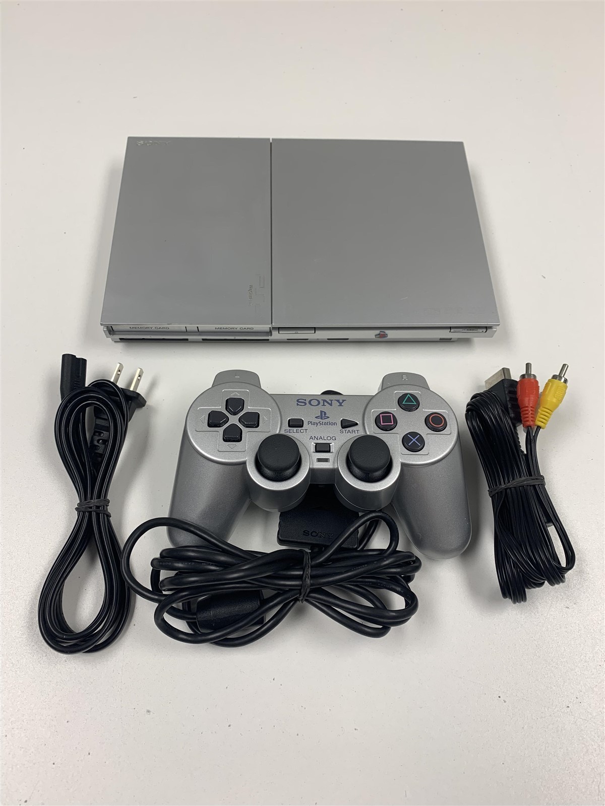 Sony PlayStation 2 PS2 Slim Silver Console Bundle with 1 Sony Controller