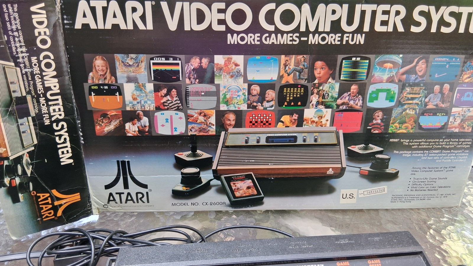 Atari CX2600A Video Computer System W/ Box (Worked When Last Used. 3 Controls
