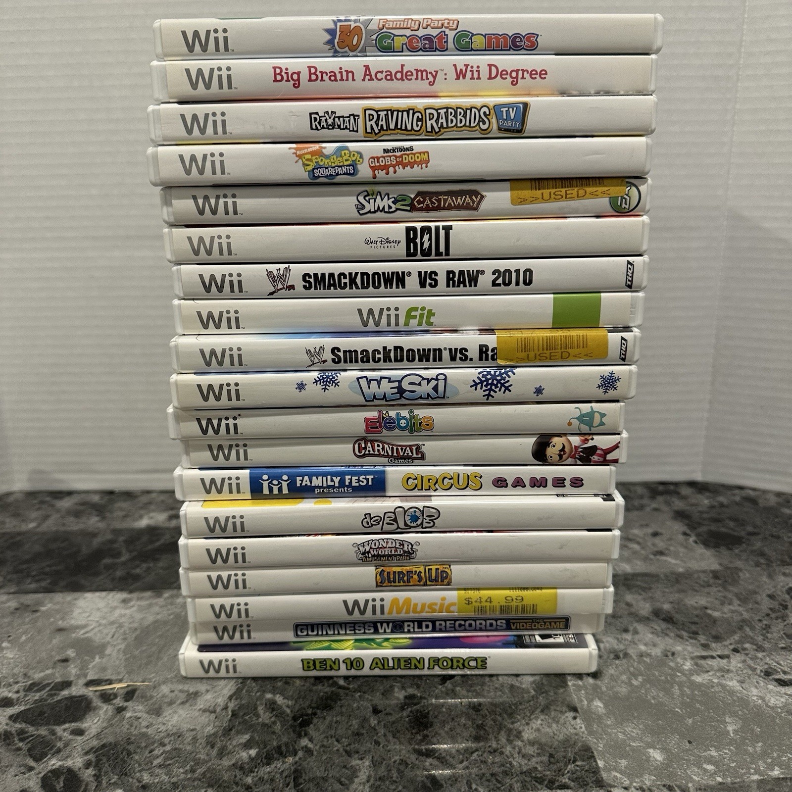 Nintendo Wii RVL-001 White Large Bundle W/Games And Lots Of Accessories Tested