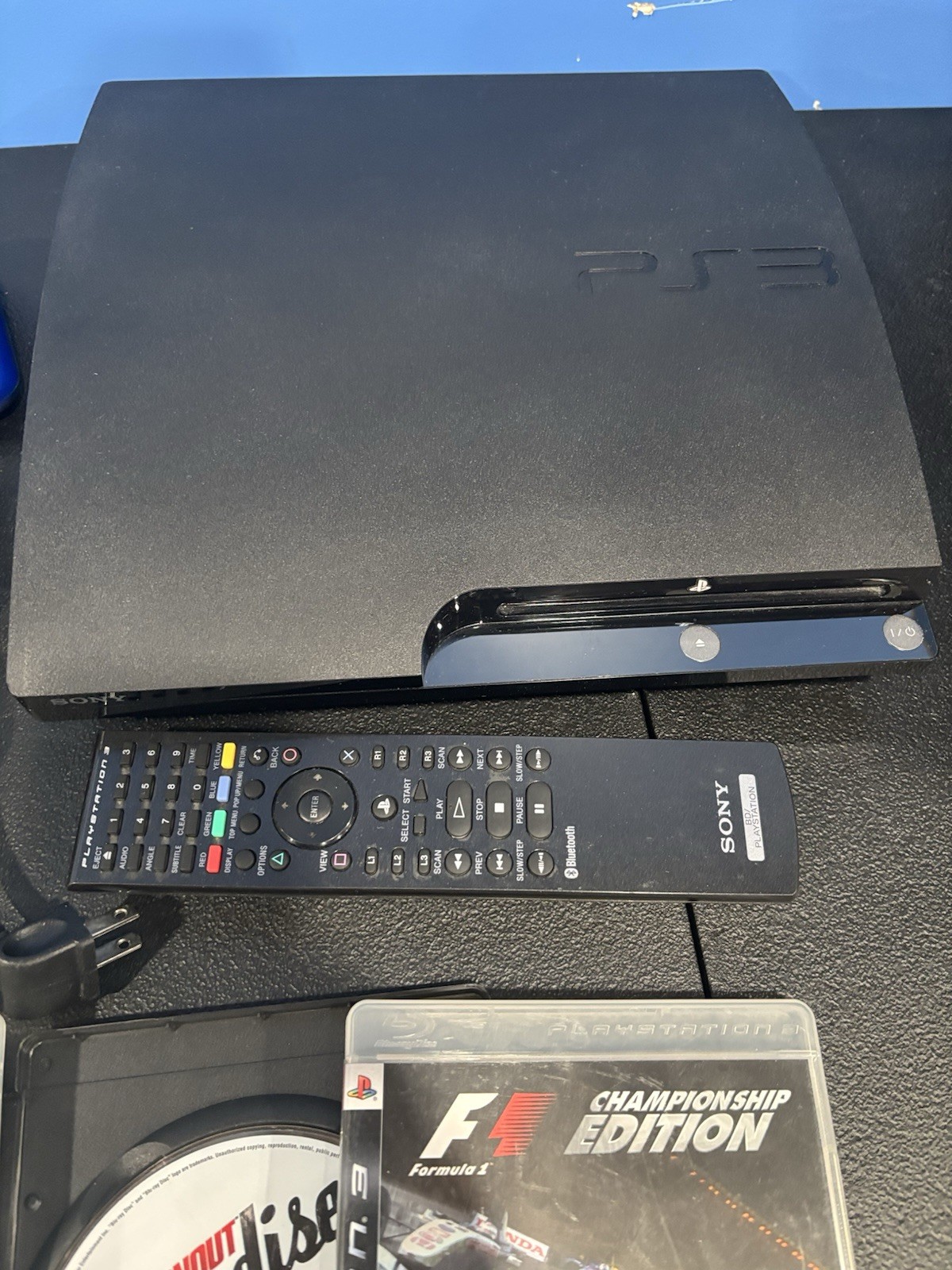 Sony PS3 Slim 120GB Console CECH-2001A Working +2 Controllers, 4 Games, Remote