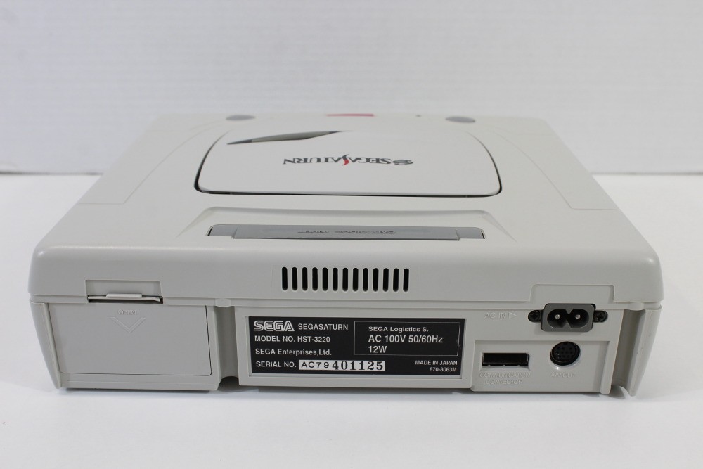SEGA Saturn White Console Controller x2 AC AV HST-3220 SS Japan WORKING #1 A VG
