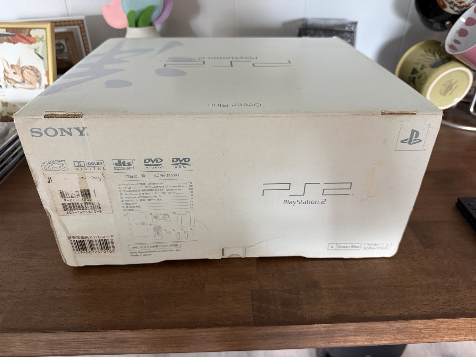 PS2 OCEAN BLUE Console System SCPH-37000 L NTSC-J Playstation 2 From Japan