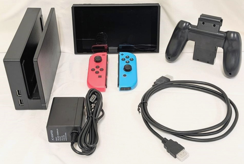 Nintendo Switch 1 HAC-001(-01) REVISED XKW Console Black System Blue Red Bundle