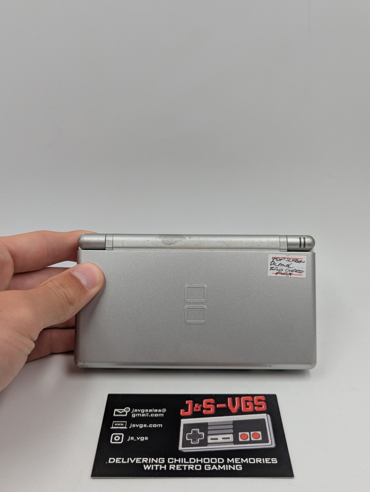 Nintendo DS Lite Platinum Silver Black Top Screen AS IS Parts Repair