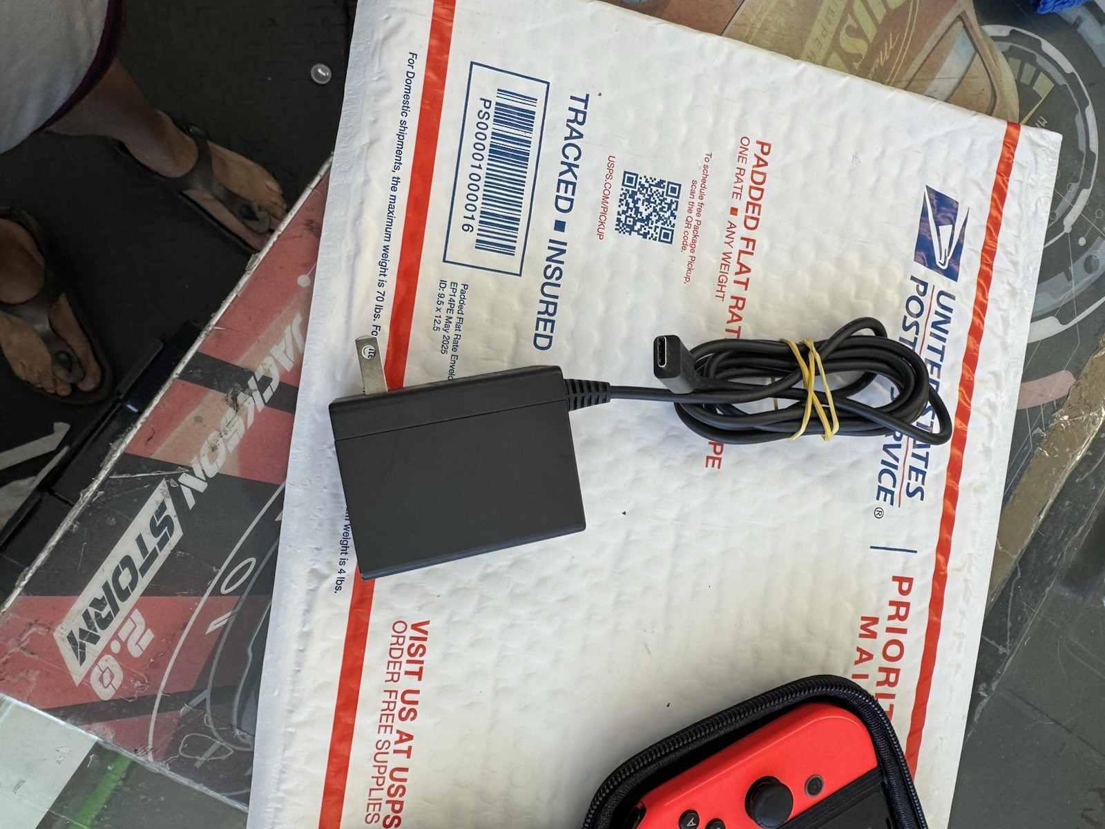 Nintendo Switch HAC-001 Console Blue & Red Joy-Con 128GB microSD Tested Working