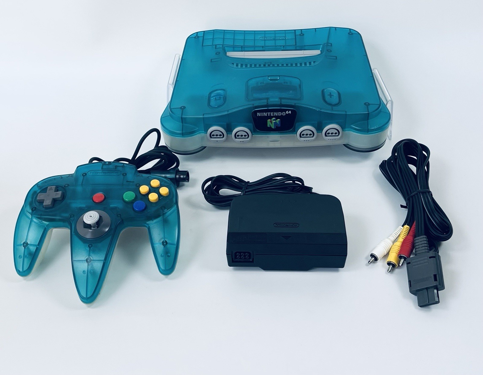 Nintendo 64 Clear Blue Console N64 Chose Controller Cables REGION FREE