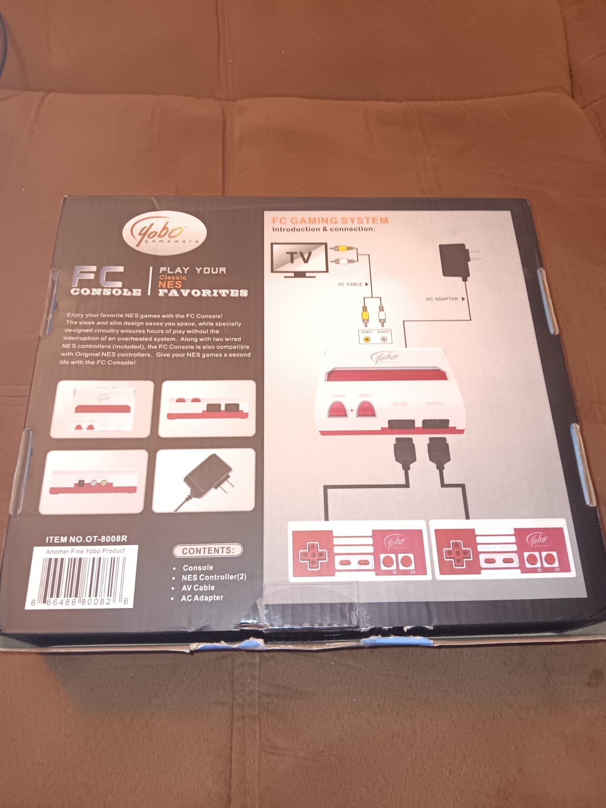 Yobo FC Console NES Compatible Red/White – Complete In Box – MINT Untested