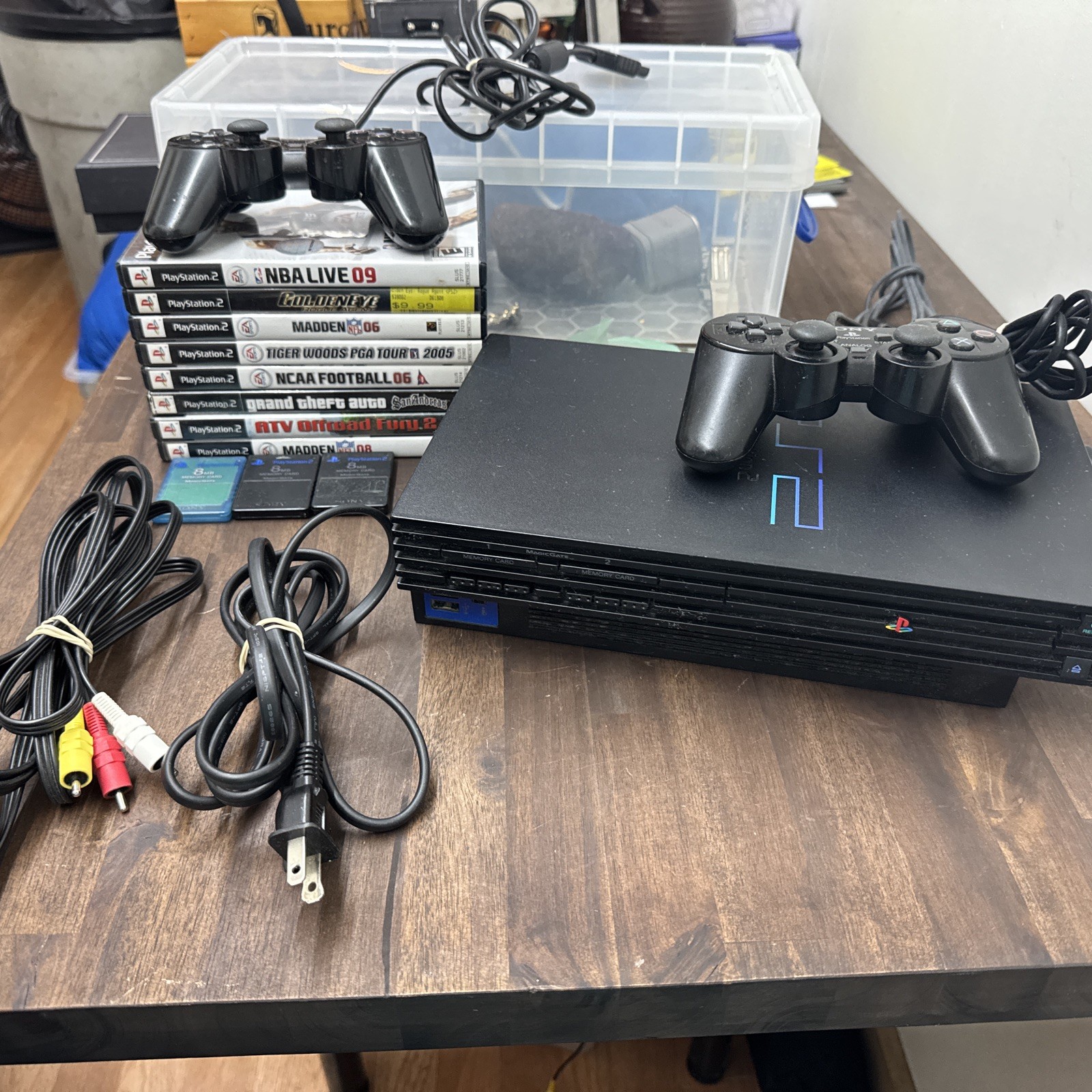 Sony PlayStation PS2 Fat Console 11 Game Bundle 2 Controller 3 Mem Cards Tested