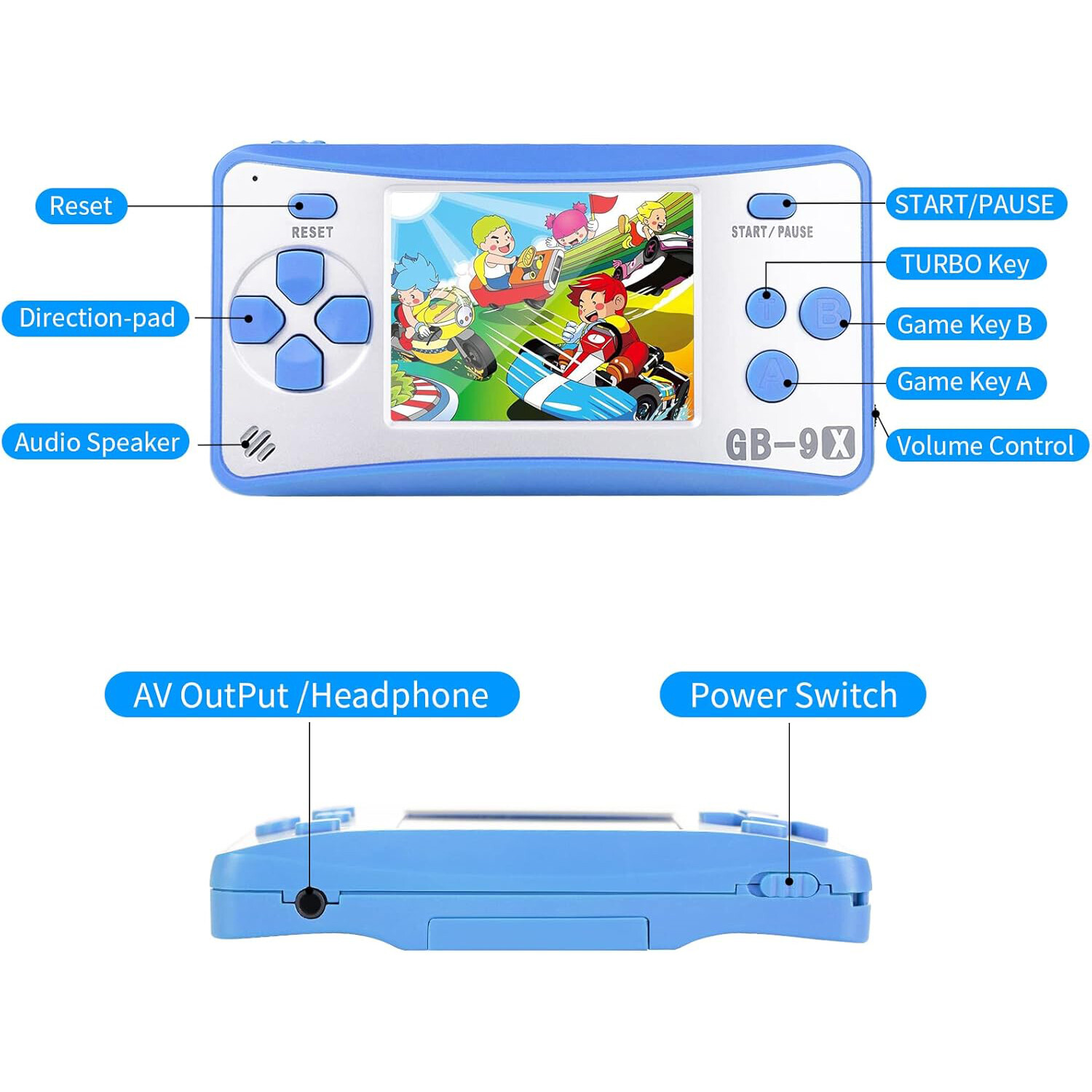 2.5 in LCD Screen Handheld Portable Retro Video Game Player Built-in 152 Games