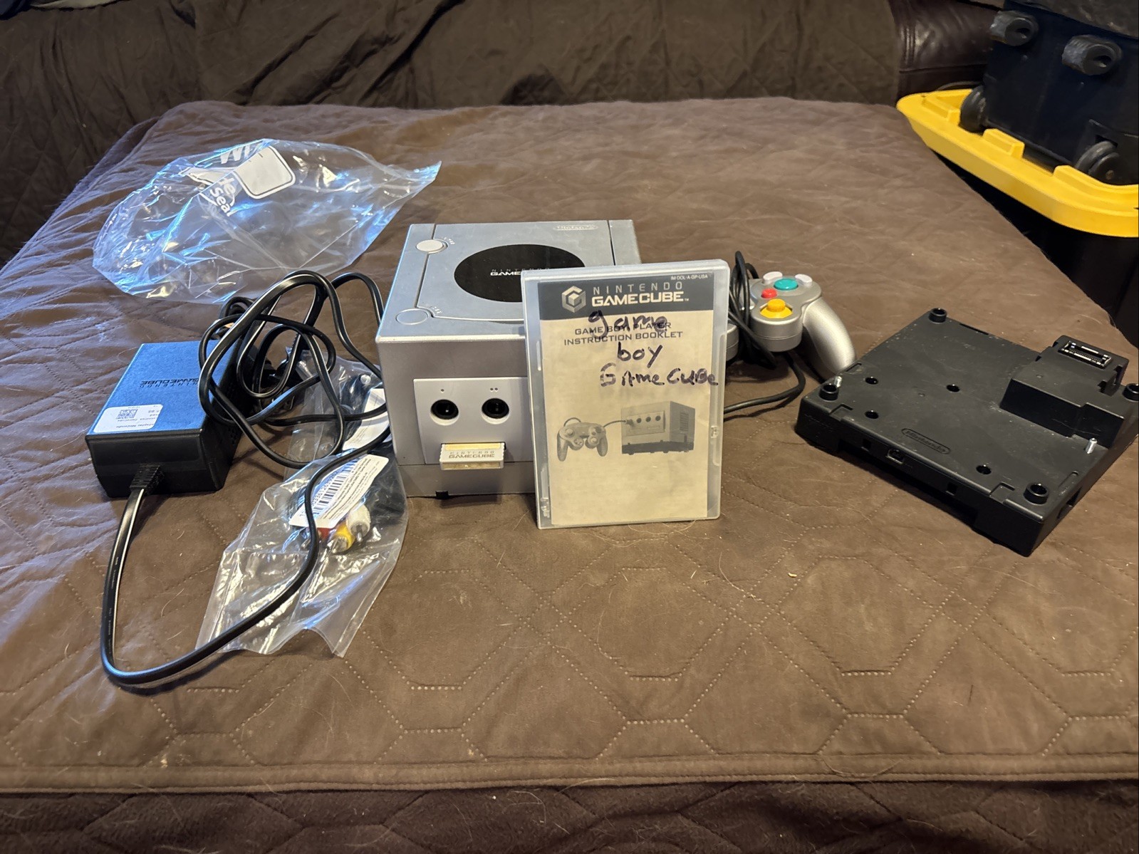 Nintendo GameCube Silver Console with Game Boy Player, Disc CIB and Controller