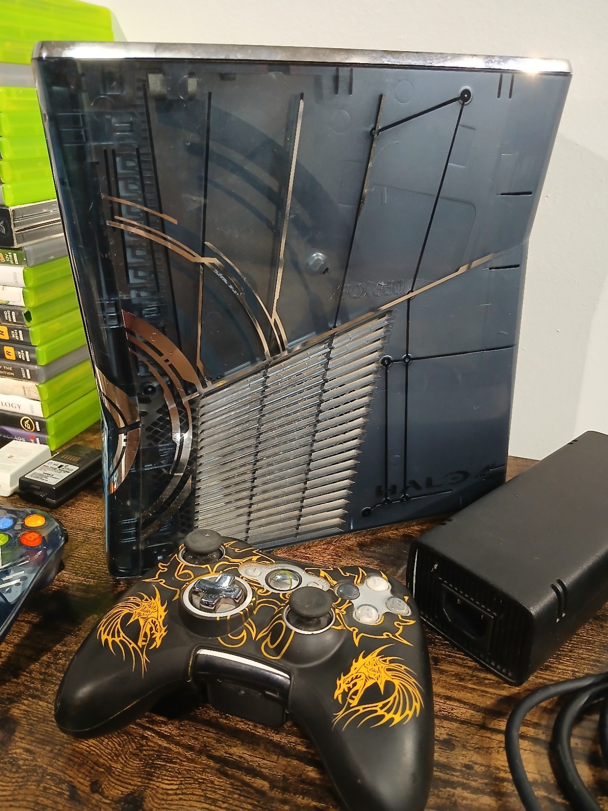 Halo 4 Xbox 360 S Console Limited Edition Games Controllers Bundle Lot Tested