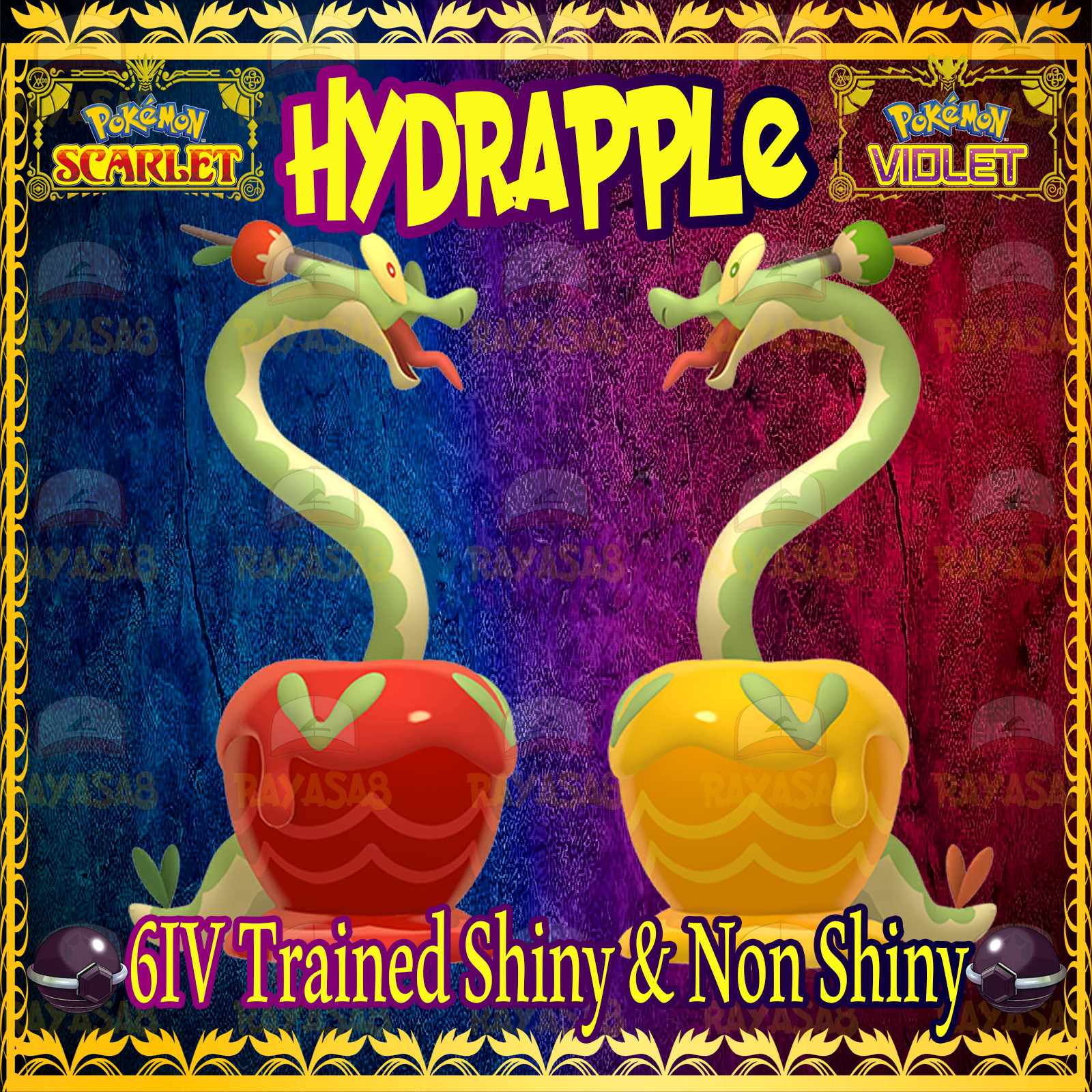 Pokemon Scarlet & Violet Hydrapple 6IV Trained 🌟Shiny🌟 & Non Shiny Best Stats