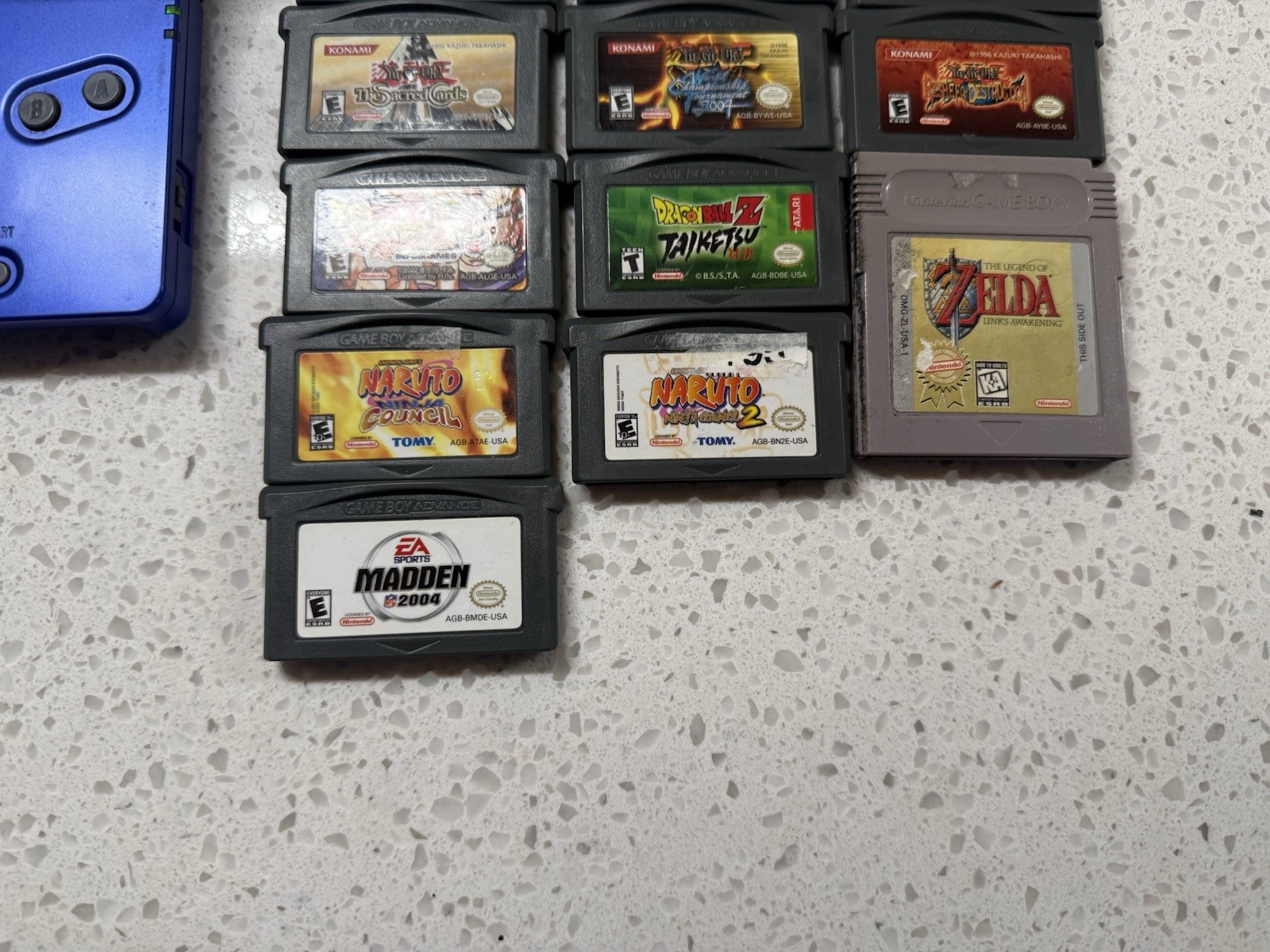 Game Boy Advance SP Blue AGS-001 Bundle w/ Charger, & 12 Games Working READ