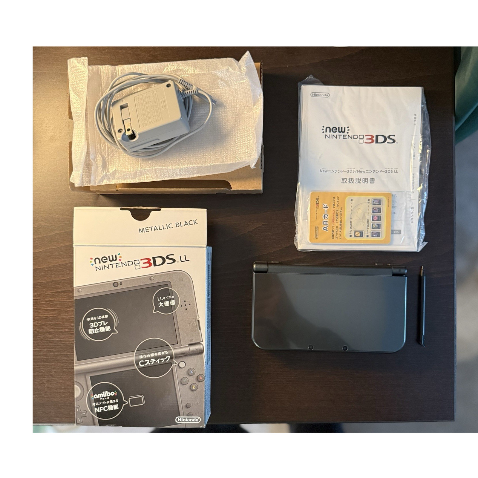 Nintendo New 3DS LL XL Metallic Black TOP IPS Complete in Box with 128gb SD