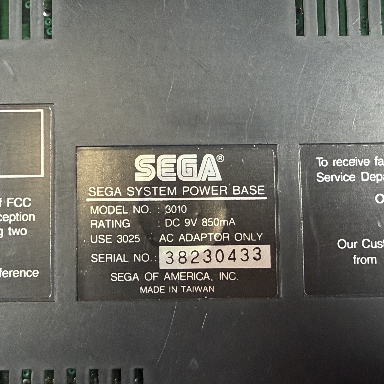 Sega Master System Power Base Console – For Parts NOT TESTED READ Attic Find!￼