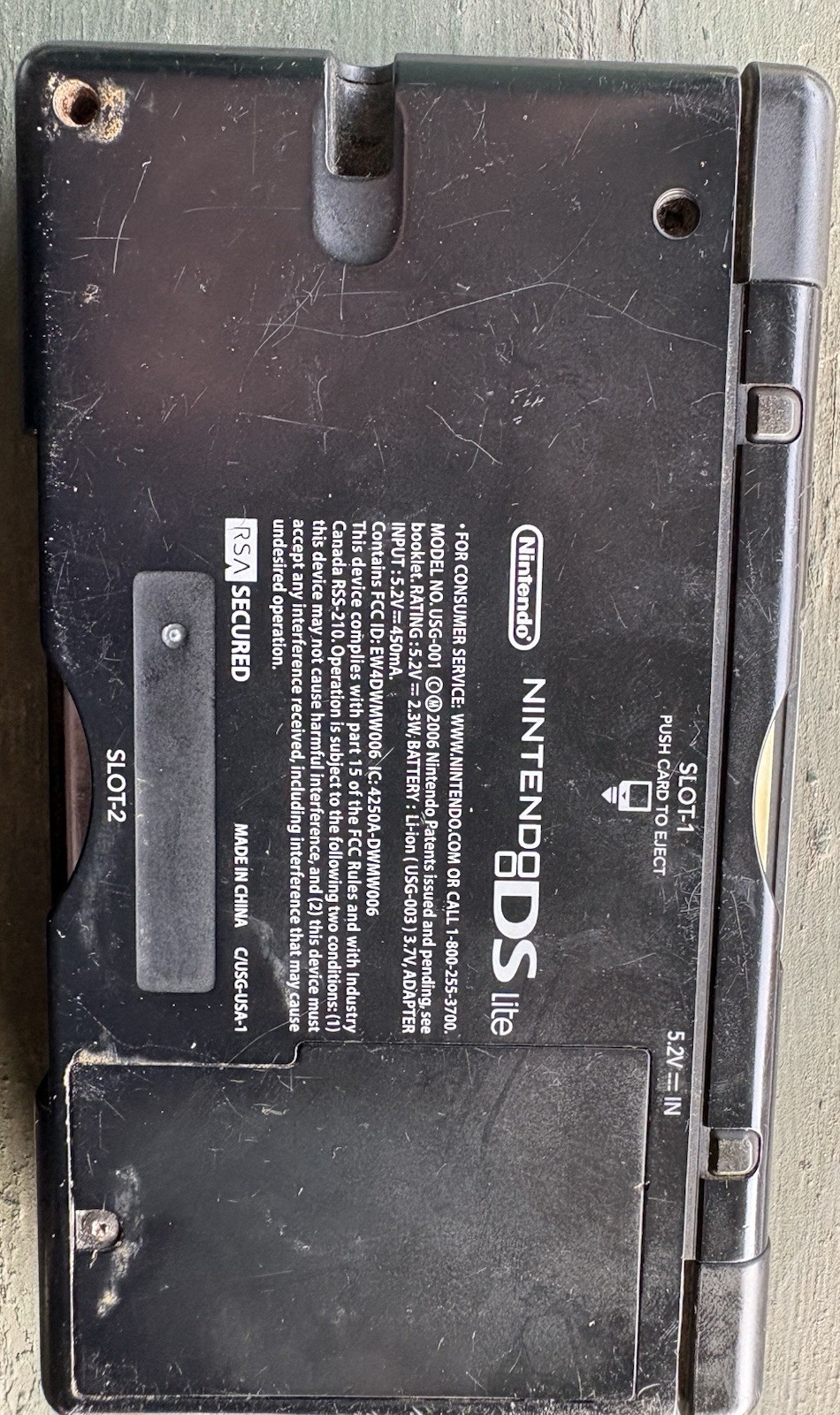 Nintendo DS Lite USG-001 Handheld System Black/Blue Touchscreen