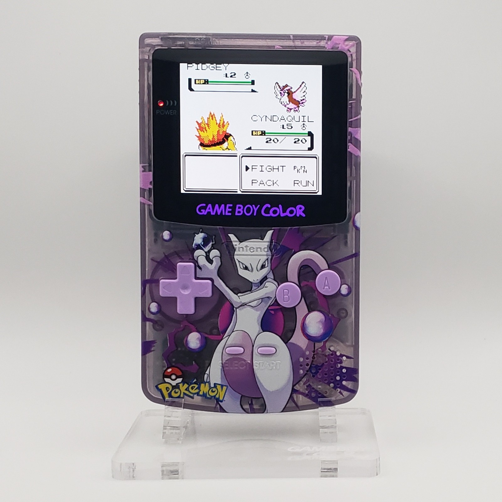 Laminated OLED Screen – Mewtwo Game Boy Color – New Speaker, Recapped