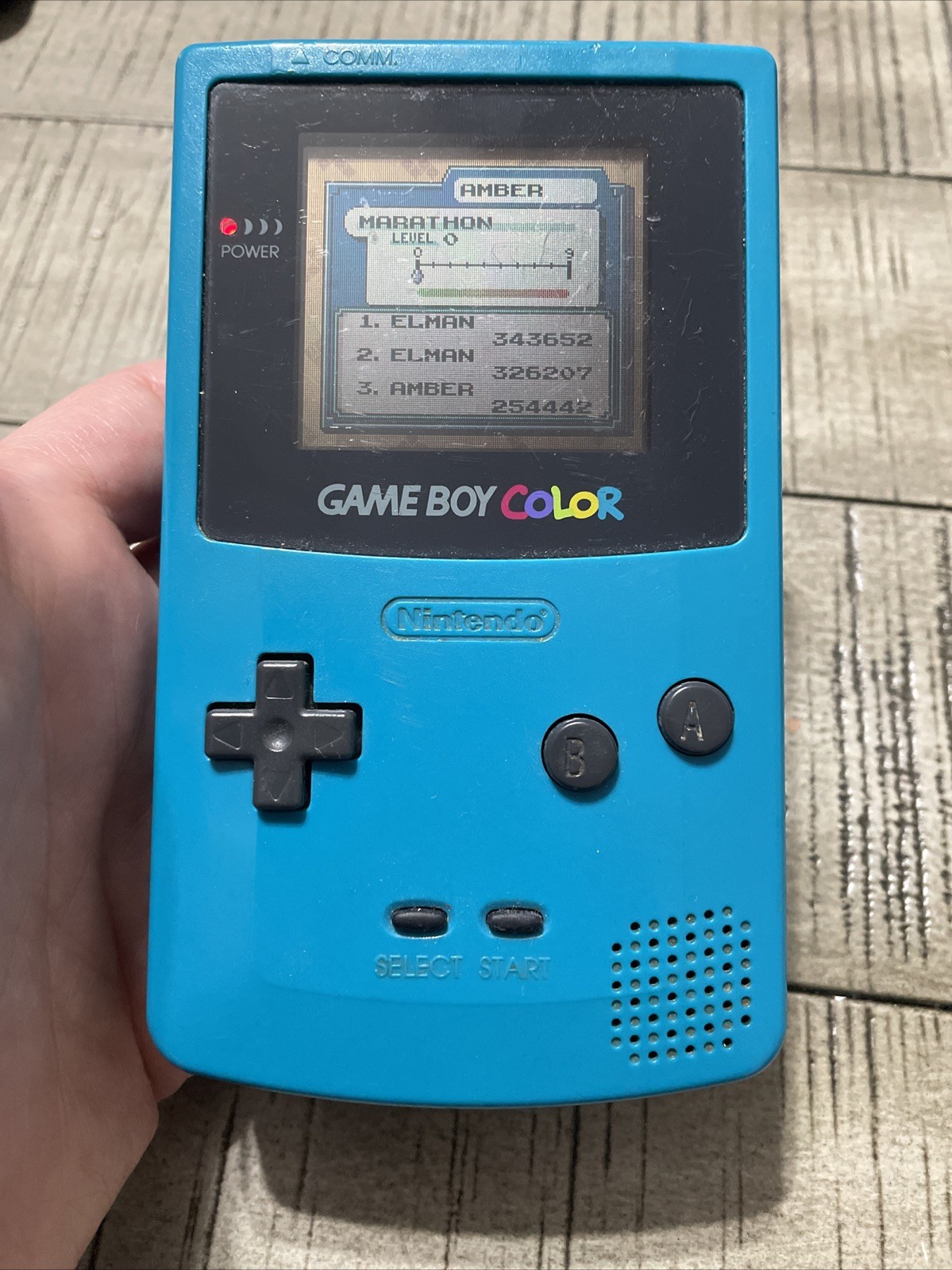 1998 Nintendo Game Boy Color Handheld Game Console CGB-001 Teal With Light