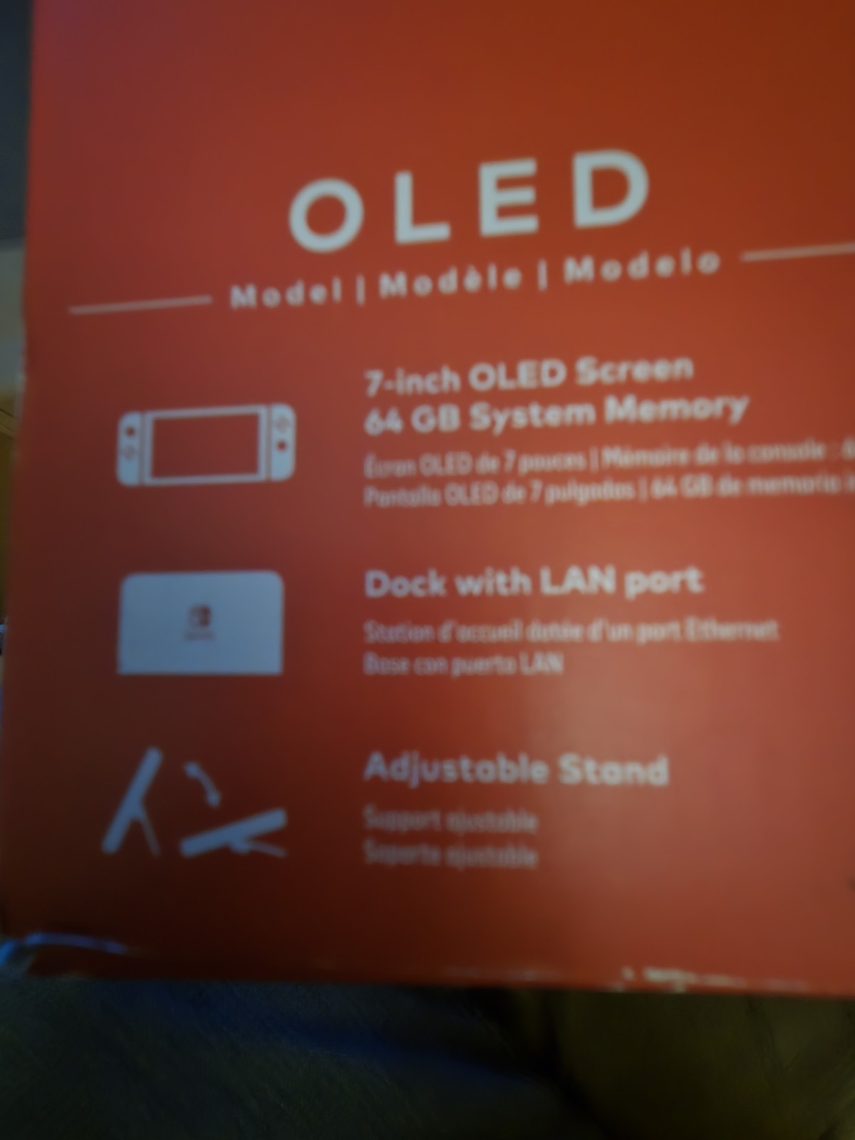 Nintendo Switch OLED Model HEG-001 Handheld. – 64GB – Black/Neon Red/Neon Blue