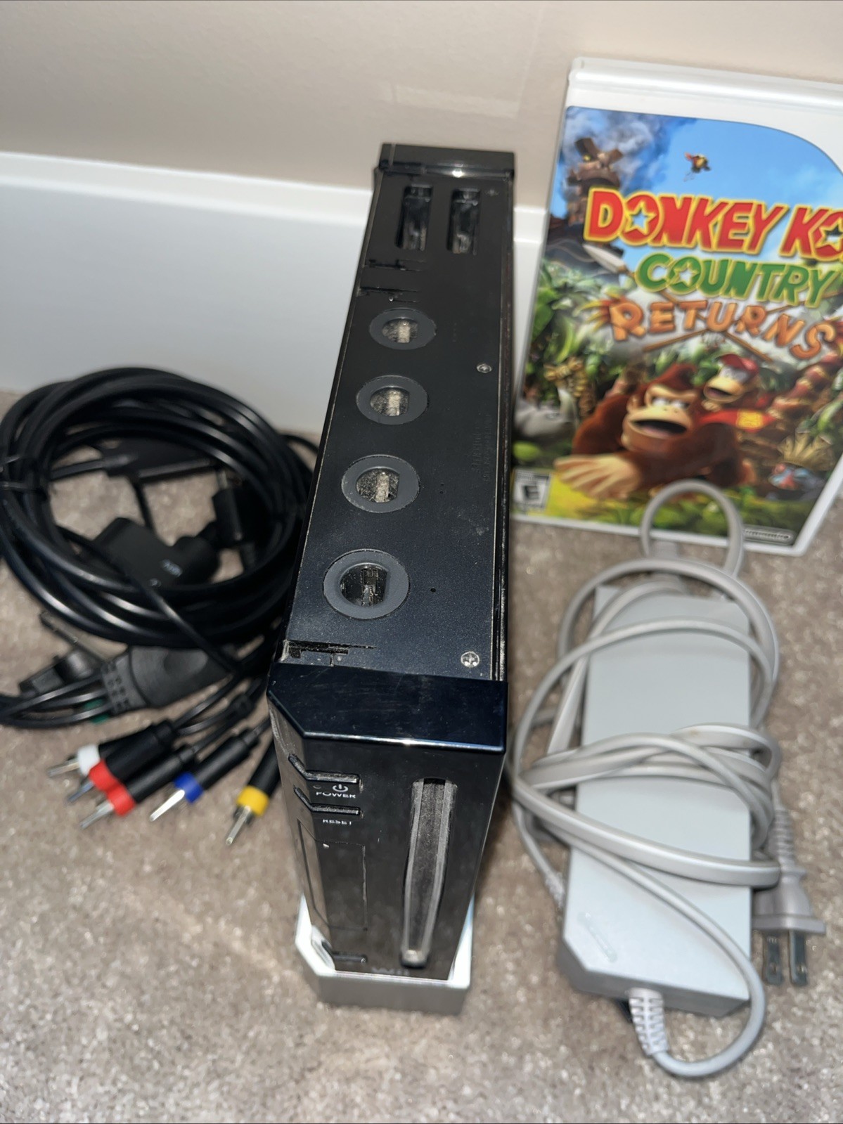 Black Nintendo Wii Console Gamecube Compatible RVL-001 Tested Include Game READ.