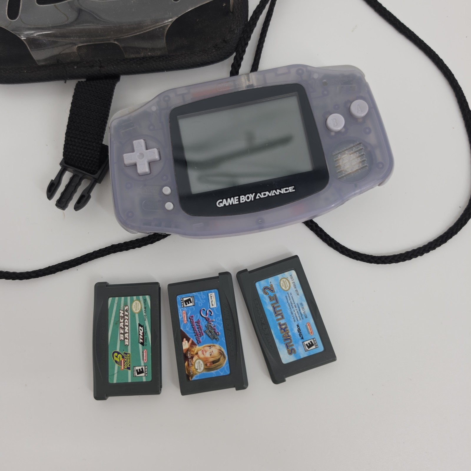 Nintendo Game Boy Advance Console System – Clear Glacier – See Battery Cover
