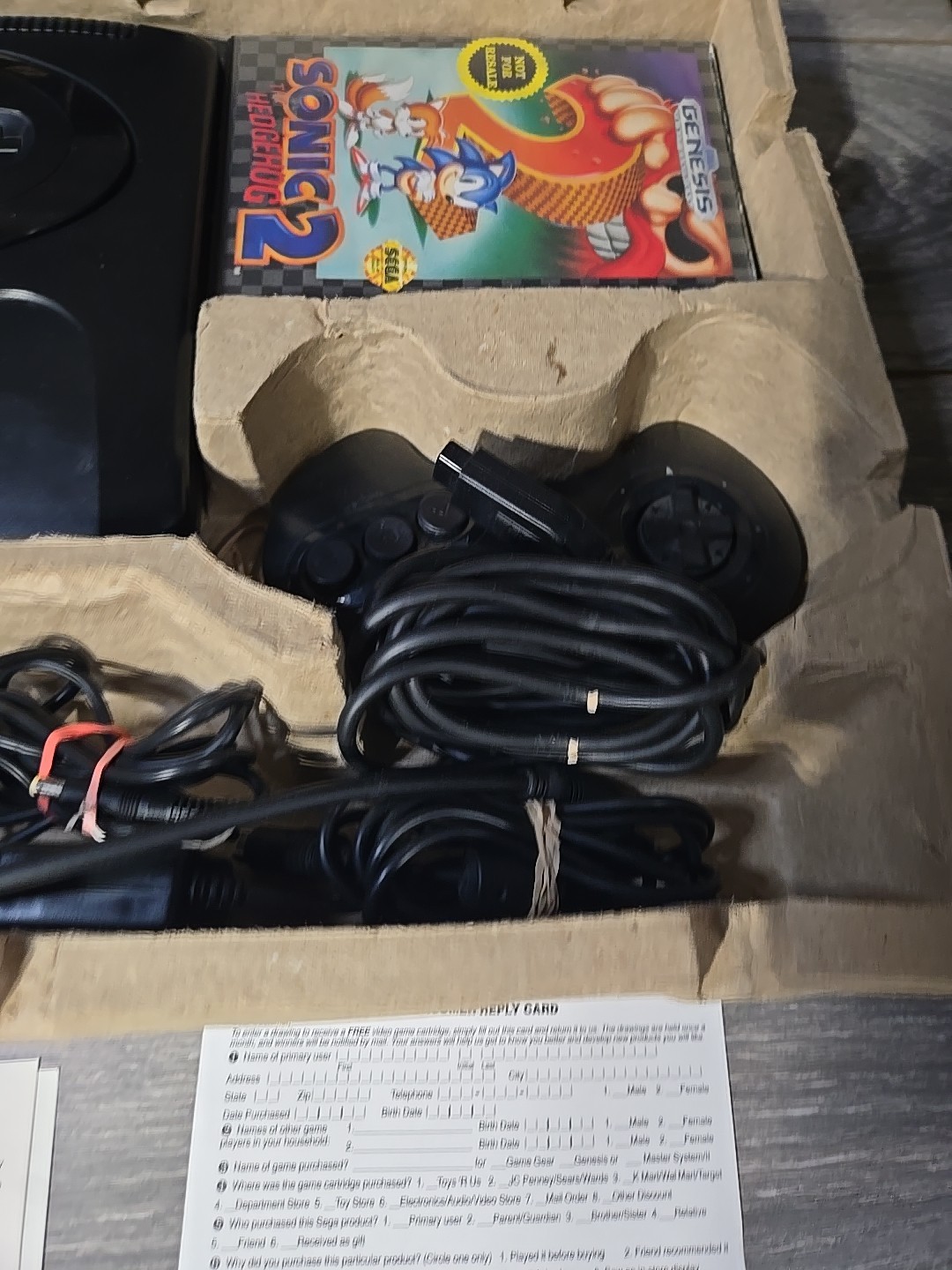 Sega Genesis II Console Sonic The Hedgehog 2 Bundle In Box Tested [Rough Box]