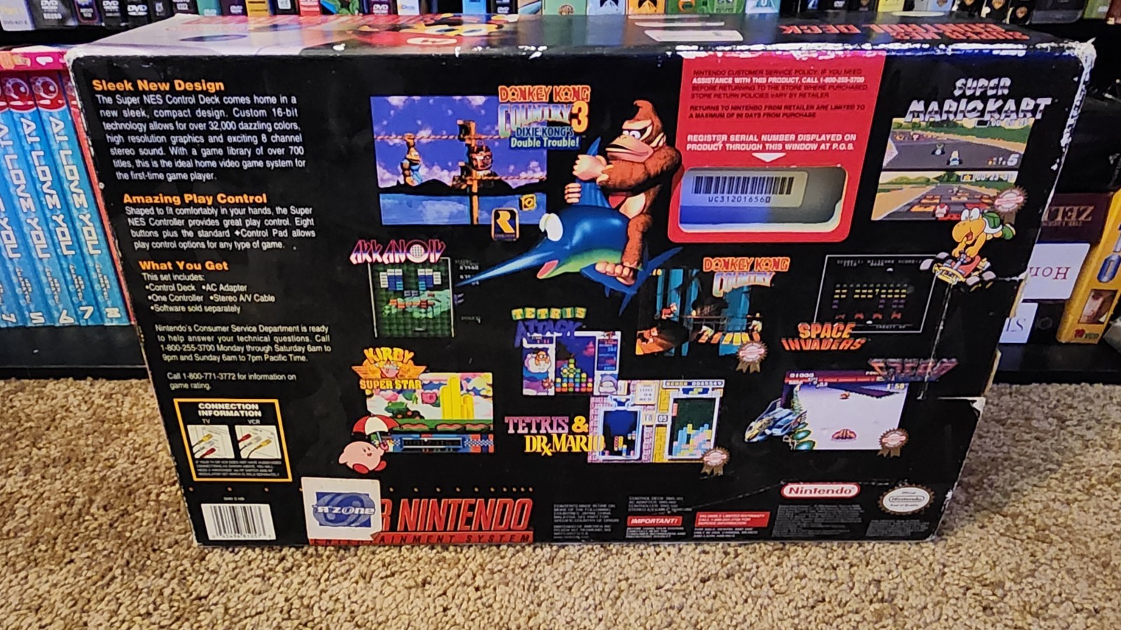 Super Nintendo SNES Mini JR Console In Box SNS-101-Bundle Lot-1 Game