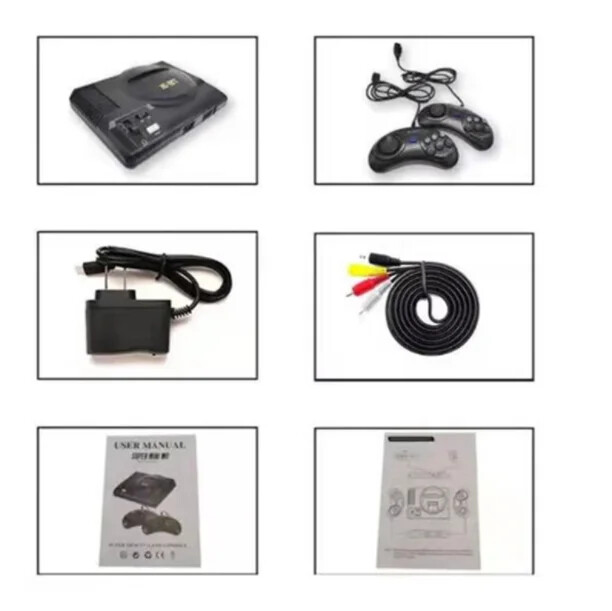 MD Console 208 games, 16 Bit Games two-player retro home TV console
