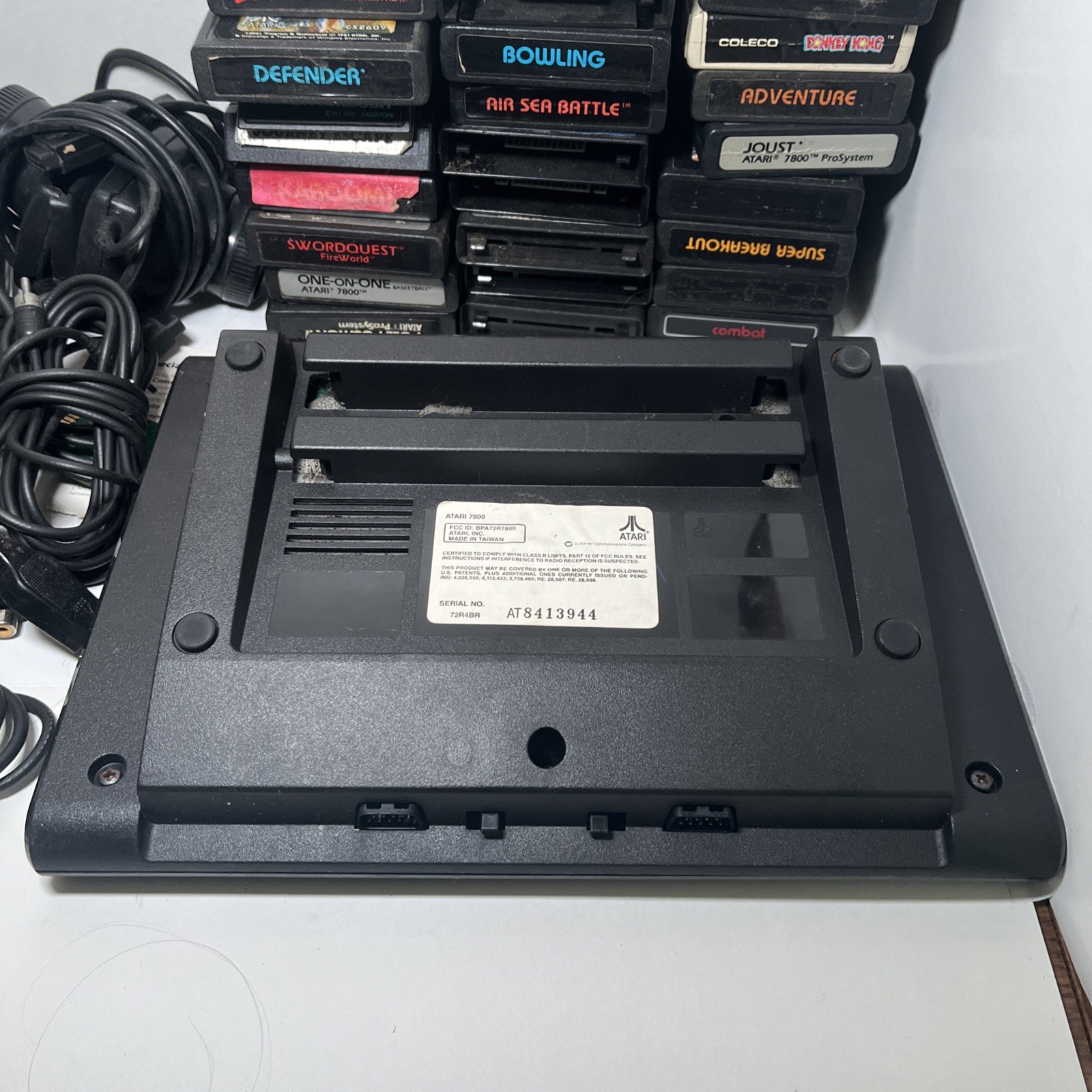 Atari 7800 Console, 2 Controller And 29 Games Lot + Cables READ DESC