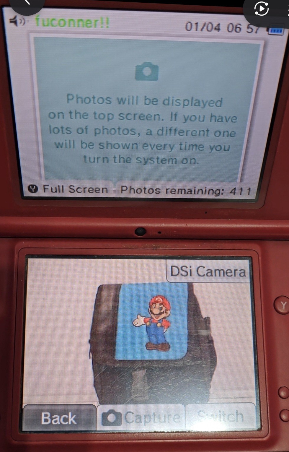 Nintendo DSi XL Super Mario Bros 25th Anniversary Red~ Charger, Case Tested