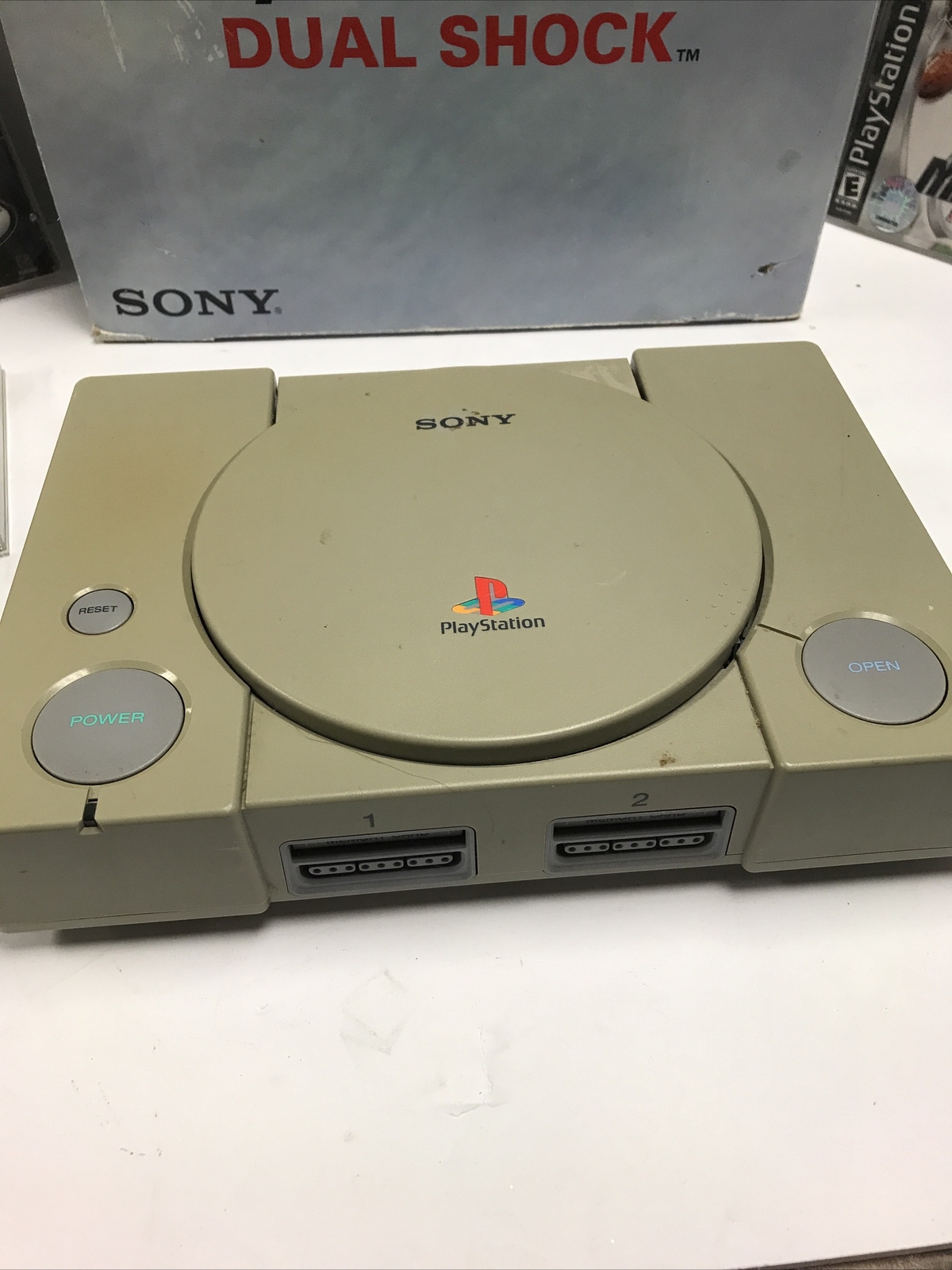 PS1 Console SCPH-9001 in Box with Controllers 12 Games Memory Cards Powers On