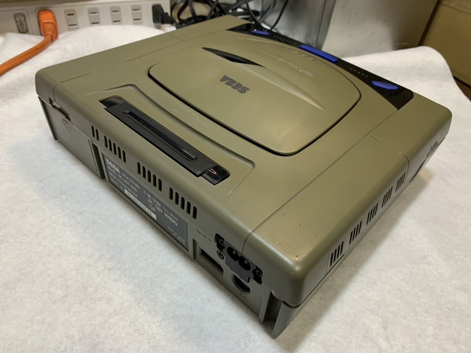 Sega Saturn Console Gray HST 3200 Cable set Tested USED clean up inside Japan