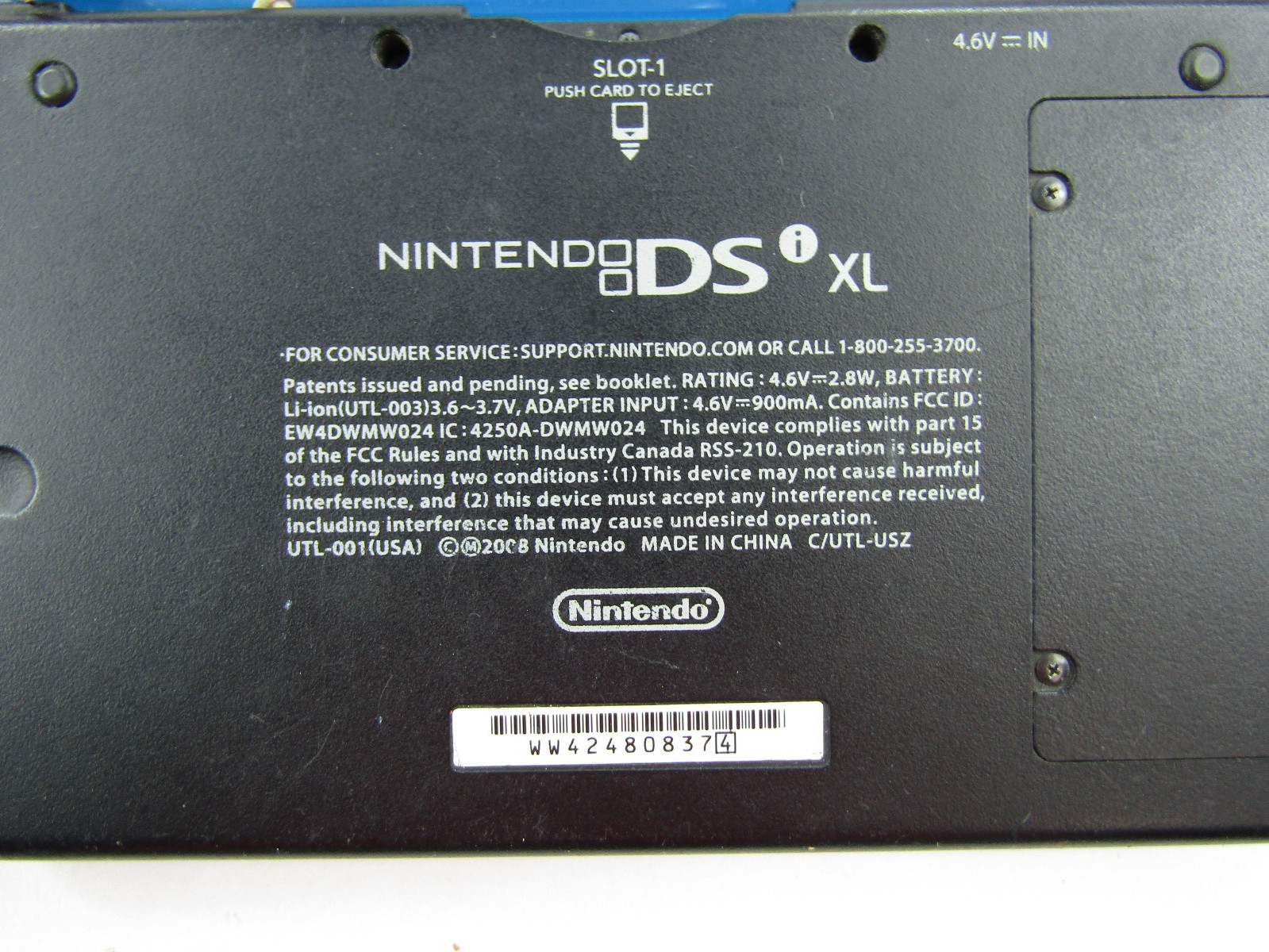 Nintendo DSI XL Console Blue W/ Mario Stylus & Case No Charger Working Powers On
